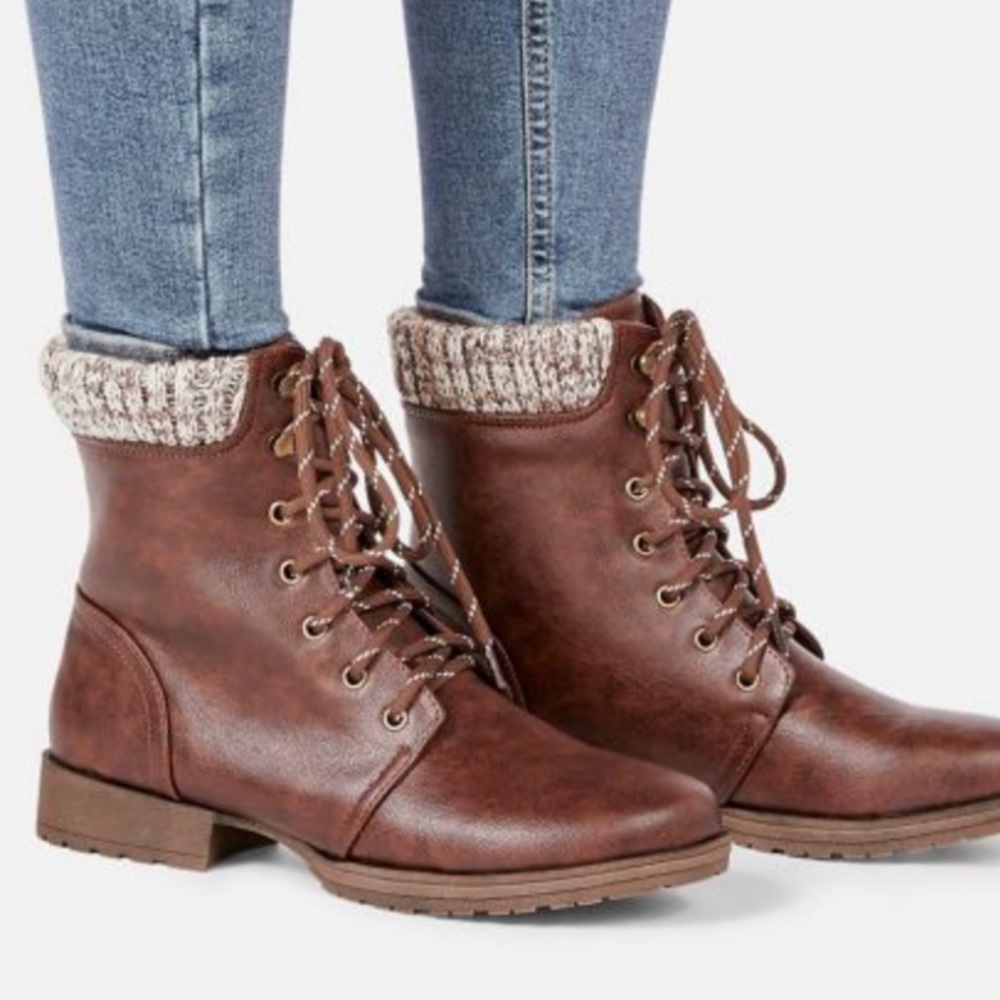 Brown Combat Winter Boots
